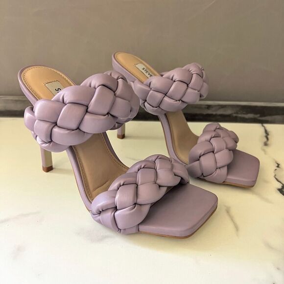 Steve Madden Kenley Lavender Purple Woven Heels Size 7 - Picture 3 of 10
